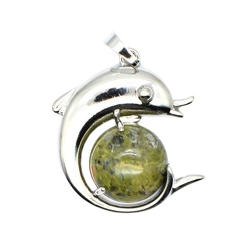 New Arrival Natural Stone Dolphin Pendant Gemstone Healing Dolphins Charm Pendant for DIY Jewelry Making