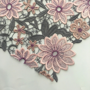 Classic Multicolor Flower Chemical Lace Embroidery Fabric