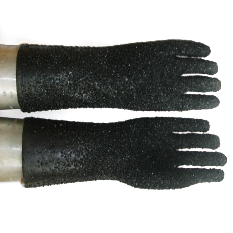 Black PVC Coated Gloves With PVC Chips