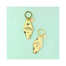 Cute Lemon Zinc Alloy Keychain with Custom Logo for Motels and Hotels