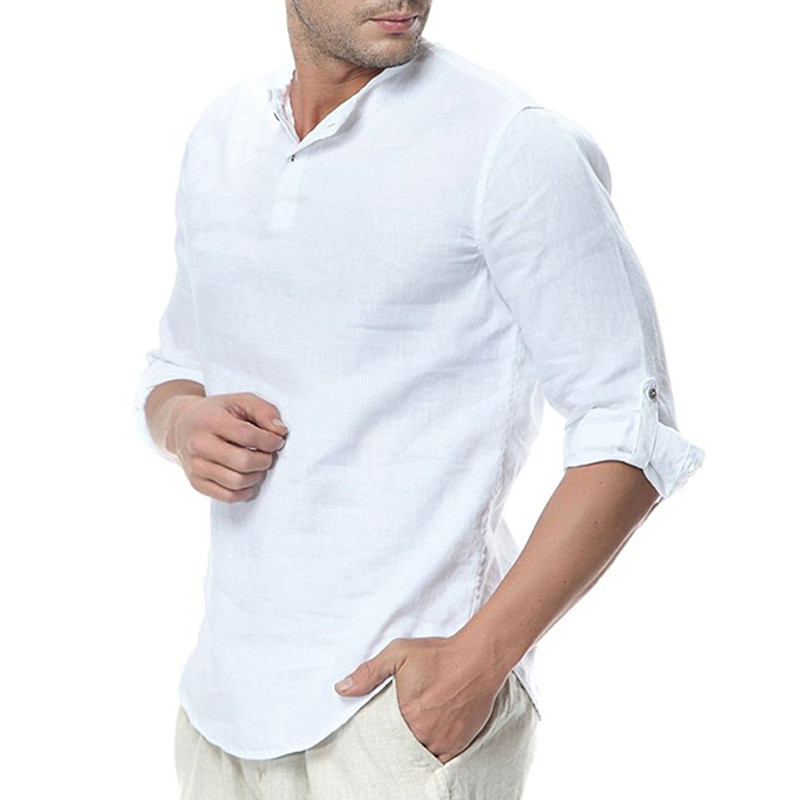 Men's simple fashion matching shirt with casual long sleeve shirt
