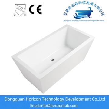 Stand alone rectangular bathtub
