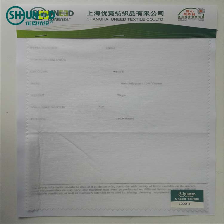 SGS SVHC tested 90%Polyester / 10% Viscose crisp eas tear away embroidery backing paper chemical bond nonwovens