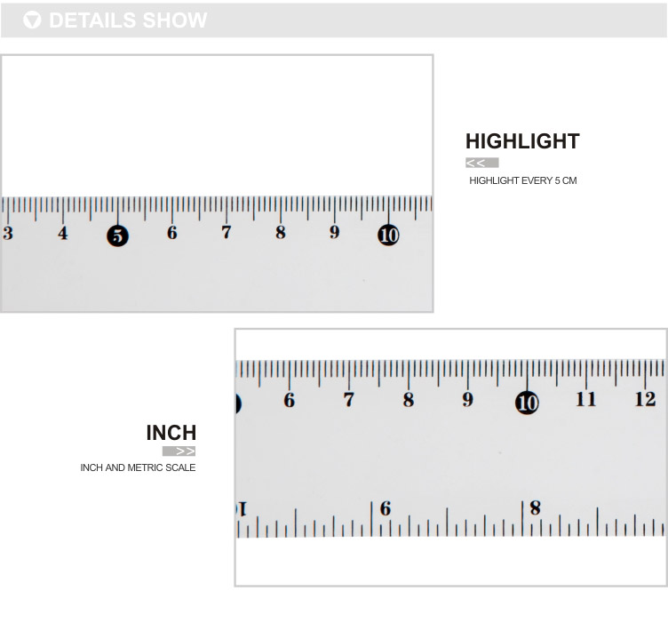 12 inch 30cm clear plastic ruler drawing ruler engineer glazed scale ruler