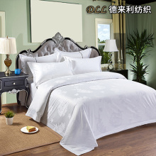 Hotel Grade White Jacquard 4 Piece Bedding Set