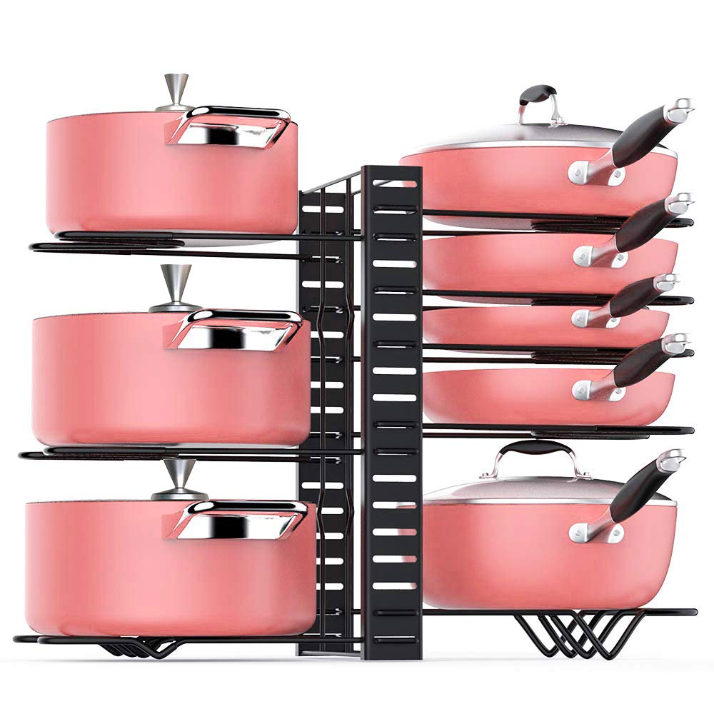 2019 New Arrival Adjustable Metal Pan Organizer,Pot Lid Holder,Pan Rack for Kitchen