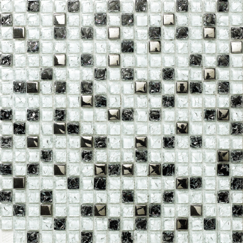 Mosaico in vetro effetto ghiaccio incrinato