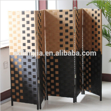 Portable Wood Room Divider 6 Panel Paper Restaurant Partitions