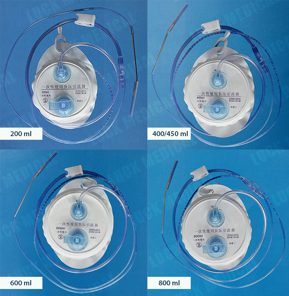 Sistema de drenagem de ferida fechada 200ml /400ml /450ml /600ml /800ml