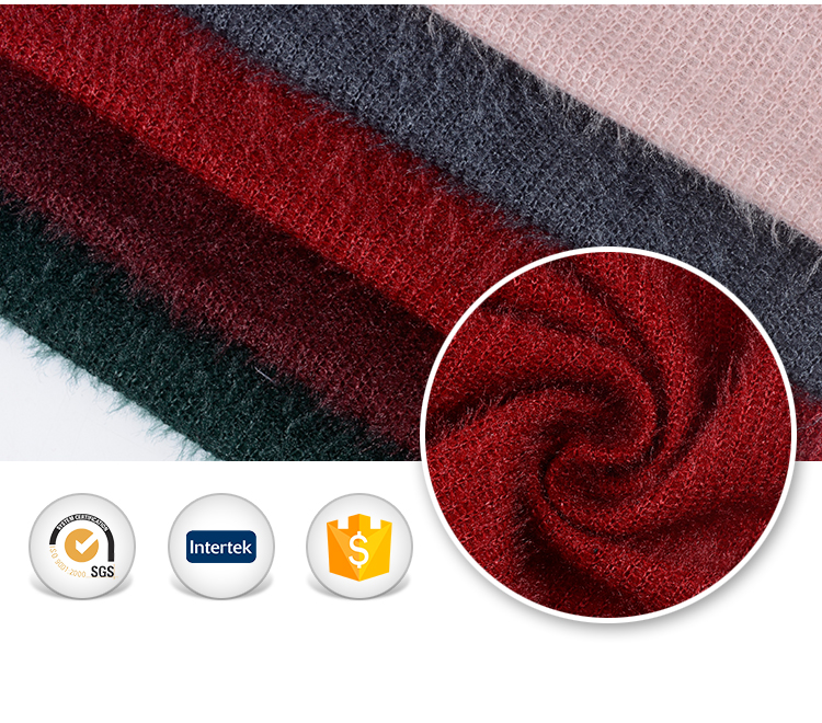 Hot sale DTY  polar fleece short pile plush knit fabric for sweaters