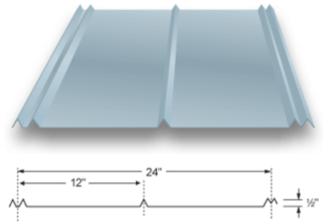 Exposed Fastener Metal Panel CRIMP Coverage forming machine