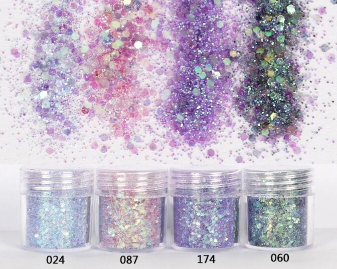 2021 new Glitter powder glow in dark glitter shapes