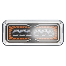 Chiming 16"*7', 12-24v Led projector headlight assembles ,truck light DOT SAE driver side multifunctional head light