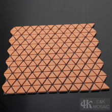 Wholesale Orange Triangle Glass Mosaic Kitchen Tiles