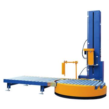 Automatic on-line pallet wrapping machine