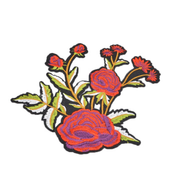 Mtengo wa EXW Custom Rose Flower Embroidery Patches