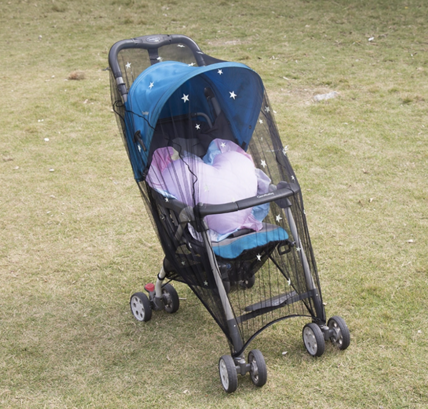White mosquito nets used for strollers