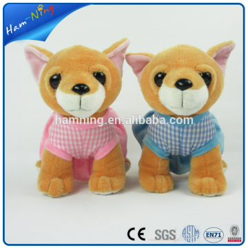 23cm vivid animal toys dog toys Chihuahua dog with dresses for kids