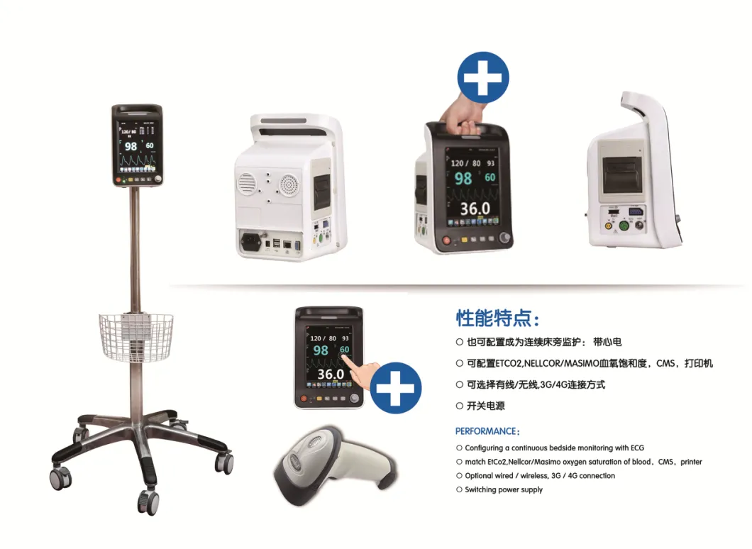 Medical Equipment Multi Parameter Patient Monitor for Hospital