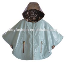 Fashion Waterproof Cute Hooded Kid PU Rain Poncho
