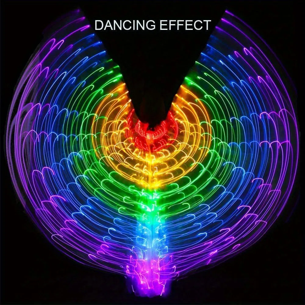Light up LED Isis Wings Belly Dance Carnival Rave Costumes Outfitsfor Women Adults for Christmas Halloween Party