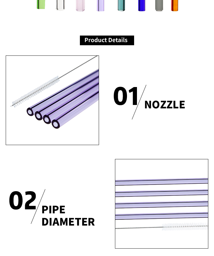 Hot-selling beverage heat resistance Rod Borosilicate Glass straw