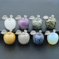 1Inch Carved Polished Gemstone Apple Crafts Statue Figurines Home Living Room Bedroom Decoration Gifts for Mom Girlfriend