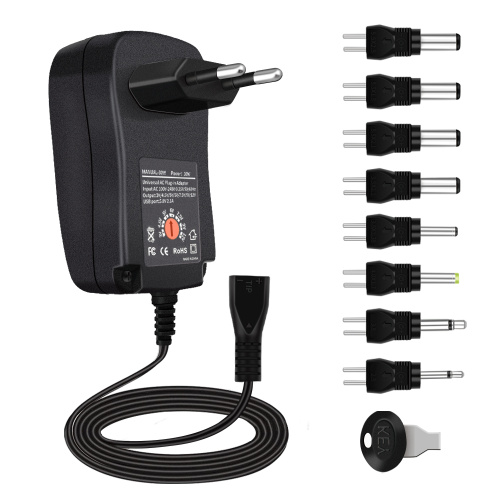 30 W Universal Wall Plug-In AC/DC Adapter z USB