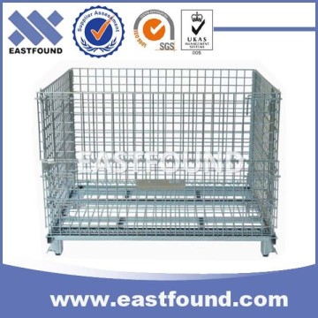 Galvanized cage stillage /pallet container for warehouse storage