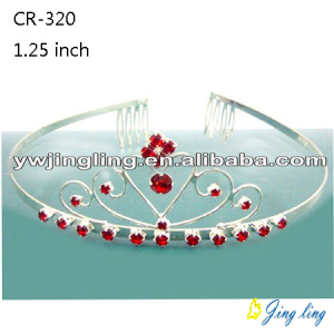 2018 Small Tiara Red Rhinestone Crown