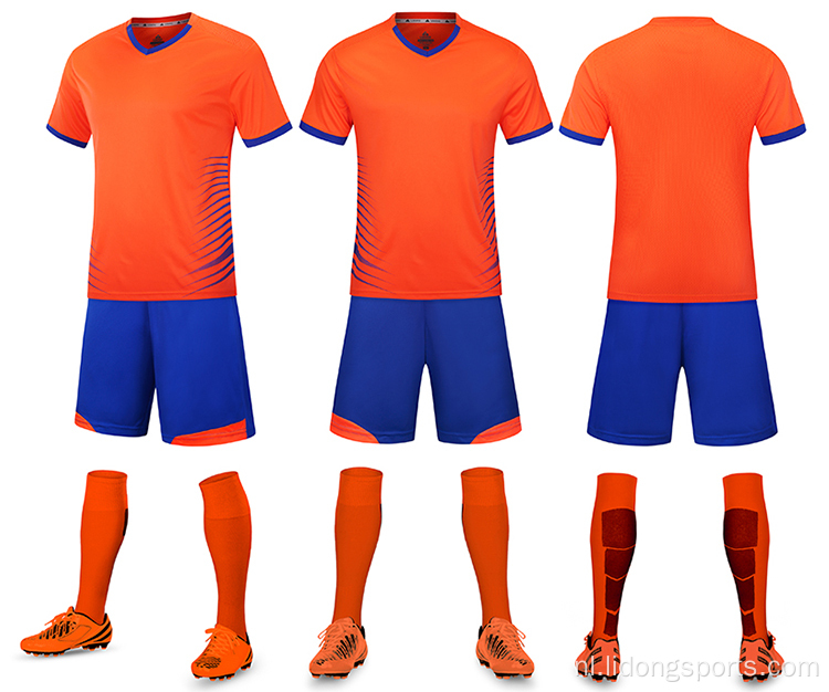 Groothandel goedkope voetbal jersey set volledig voetbaluniform