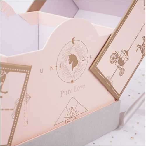 Doppeltür-Geschenkbox mit rosa Design für Kerzenparfüm