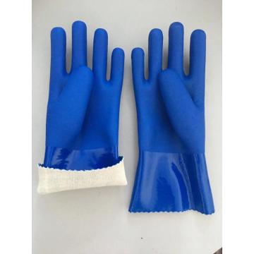 Blaue PVC voll beschichtete Handschuhe