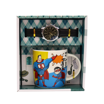 Customized Superman Dad Mug with Watch - Unique Father's Day Gift