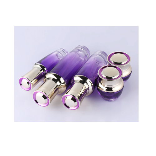 Skin care bottle set of purple glass bottle