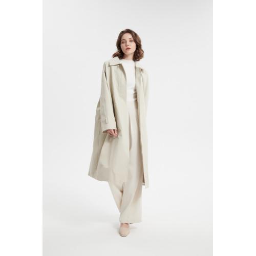 Long Sleeve Polyester Lapel neck Long Jacket Coat