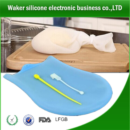 soft non-stick porcelain silicone flour mixer bag/silicone kneading dough bag for flour food