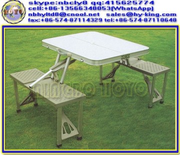Plastic camping table and stools , camping folding table set , portable folding camping table and chairs