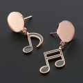 Desain Baru Rose Gold Music Note Earrings