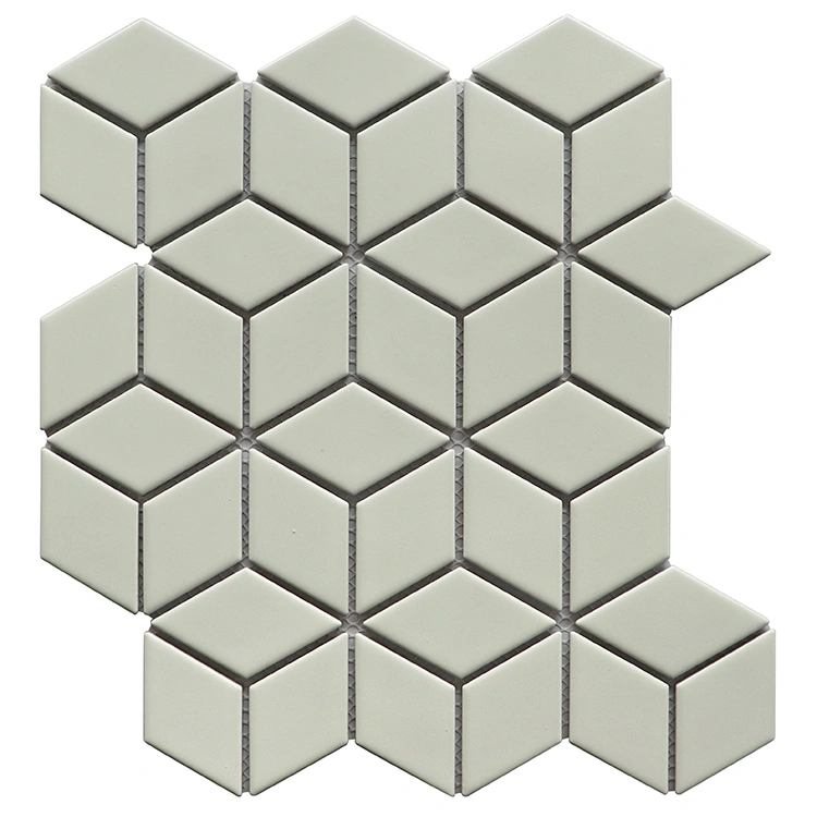 Rhombus Shape Ceramic Porcelain Mosaic Tiles