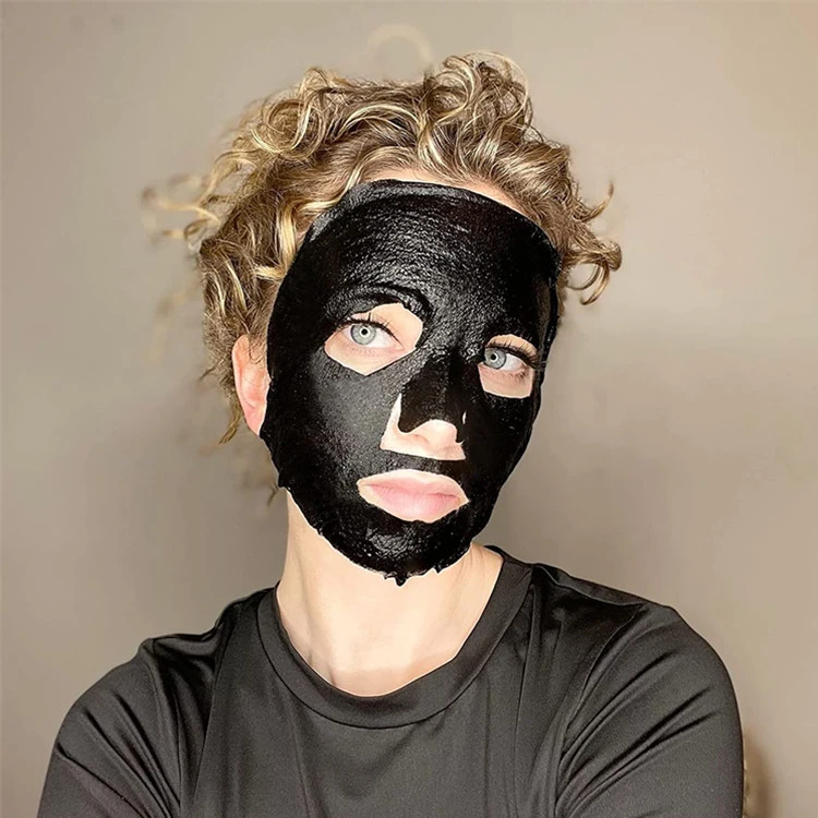 OEM Black Carbon Facial Treatment Mask Anti-Aging Anti-Wrinkles Peptide Collagen Sheet Masks