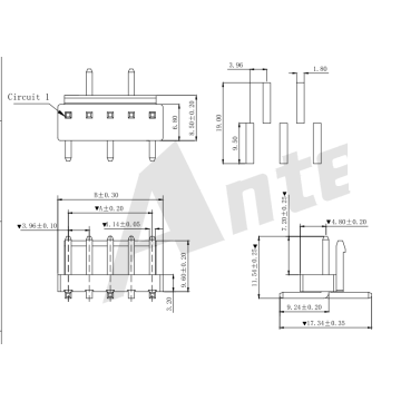 VH3.96mm SMT 180 ° Série de conectores de wafer AW3961SV-NP