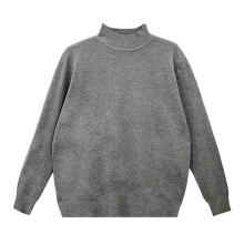 Women's Long Sleeve Plain Thick Turtleneck Loose Pullover Sweater
