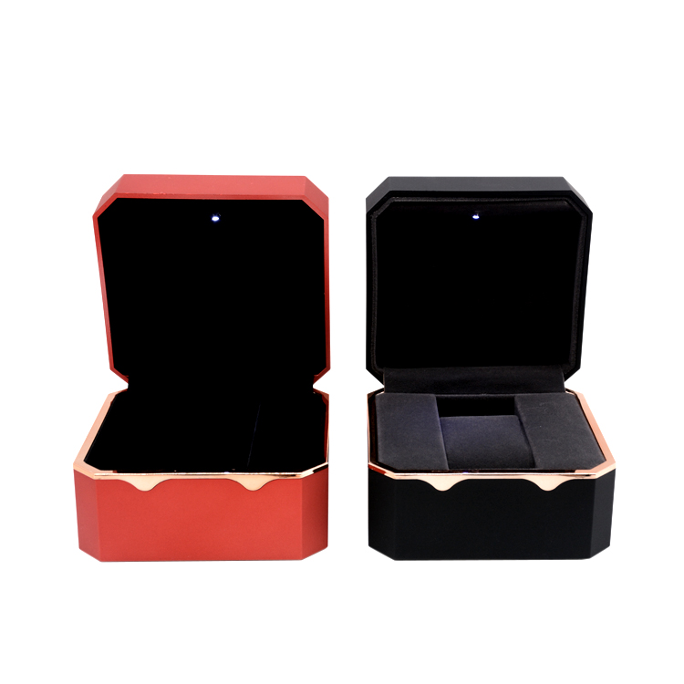 Luxury custom black jewelry box with LED lights custom jewelry boxes packaging
