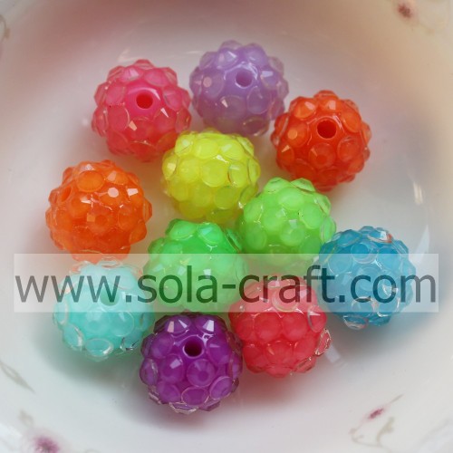 10 * 12MM Mix Color Fluorescence Resin Rhinestones Beads Charm κοσμήματα