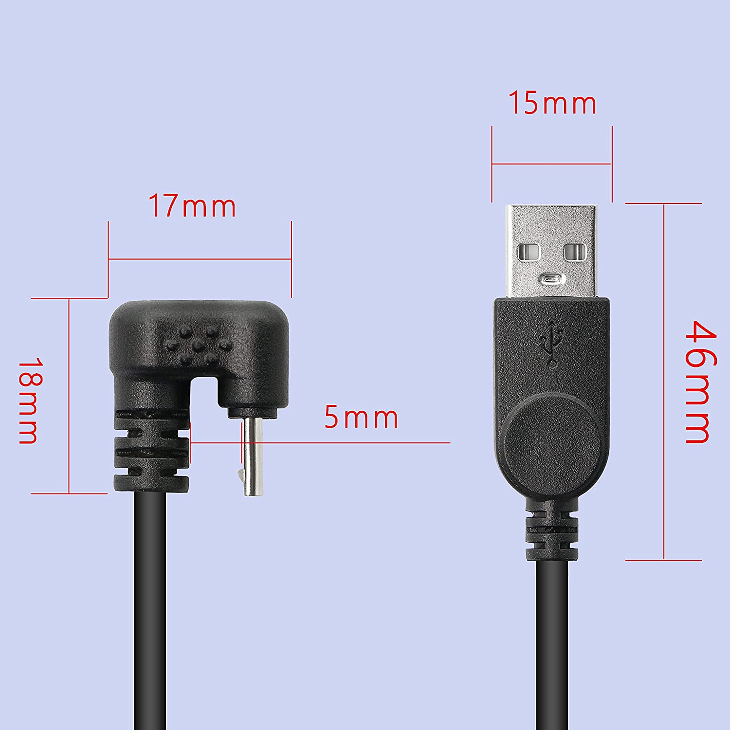 High quality USB 2.0 Fast Data Sync Charging   A  male to  USB 5-Pin  U Turn Micro Usb  Cable