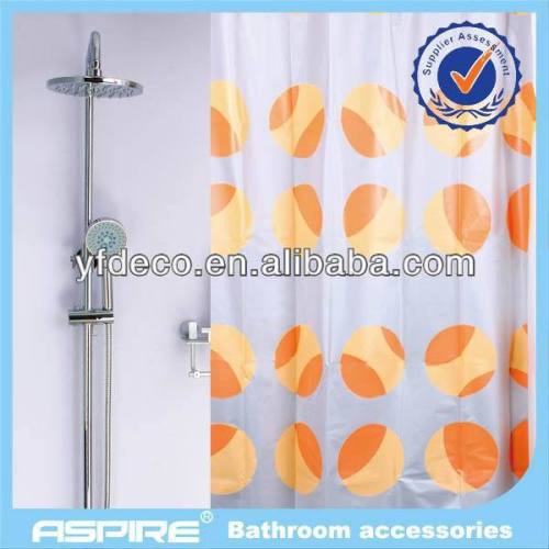 metallic shower curtain in home