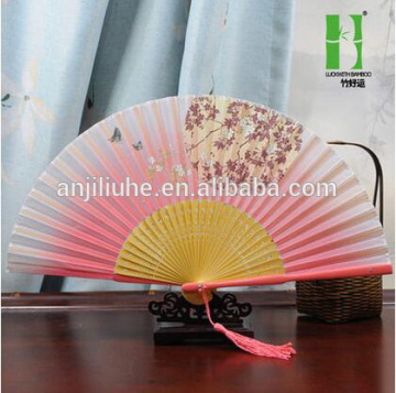 Handheld folding bamboo fans