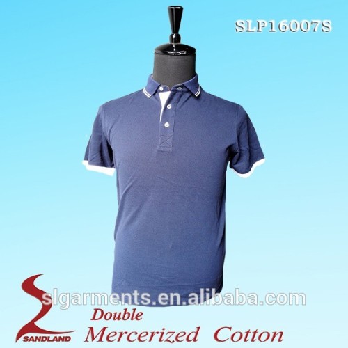 Double mercerized cotton mens polo shirt custom pima polo tshirts