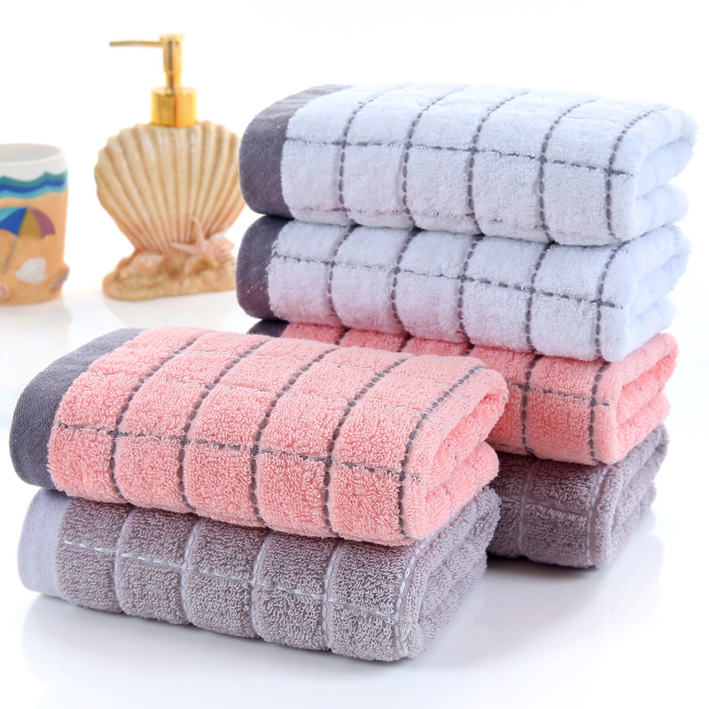 Manufacturer direct sale towel lover men towel plaid jacquard labor protection towel